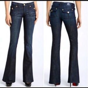 Rock & Republic Scorpion Wide Leg Flare Distressed Jeans